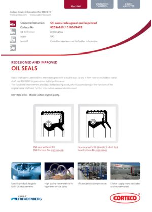 Redesigned and improved Oil Seal 82036969, 01036969B